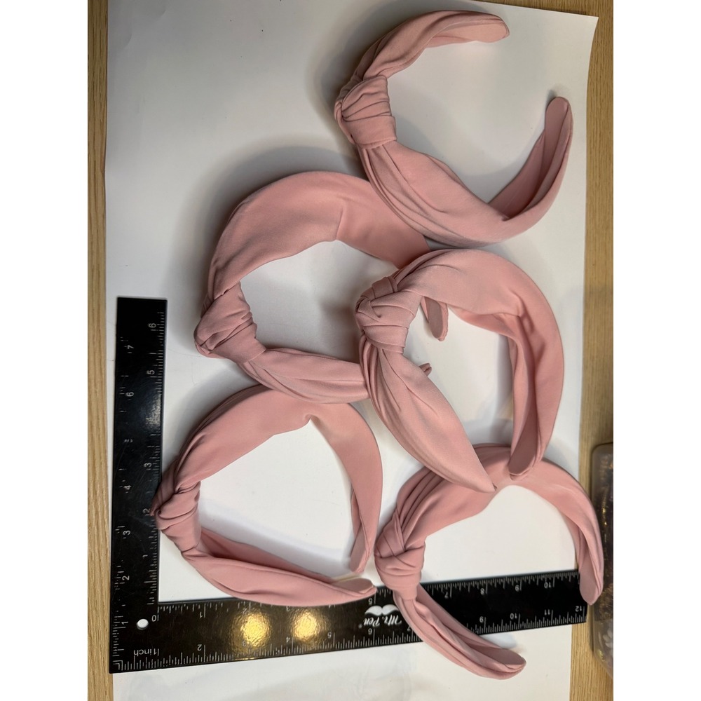 Blush Pink Top Knot Headband Lot of 5 Matte Fabric Wide Hair Accessory Pink